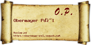 Obermayer Pál névjegykártya