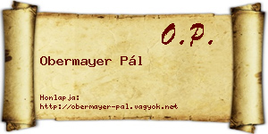 Obermayer Pál névjegykártya